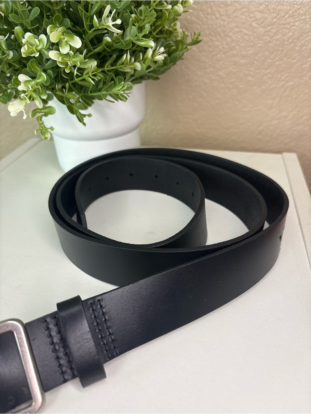 Levi’s Black Genuine Leather Belt Silver Buckle 2X Plus Size Men’s Casual